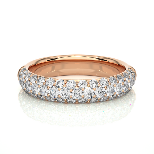 Diamond Pavé Half Eternity Ring – Vermeil Gold Wedding Band | Lab Grown Diamond / Moissanite