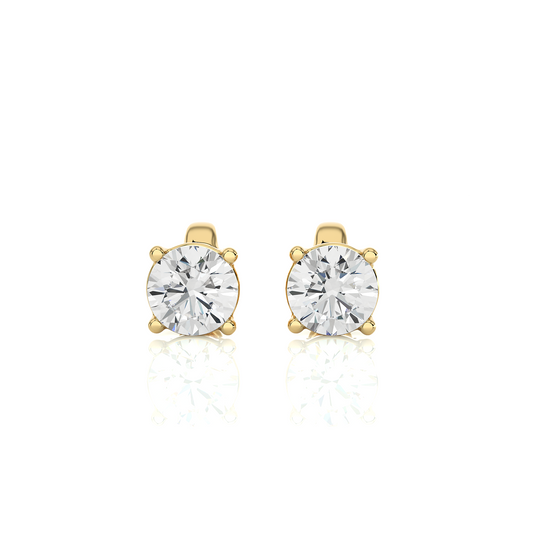 Classic Round Lab Diamond Solitaire Stud Earrings.
