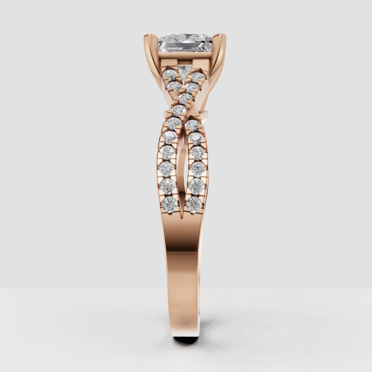 Trillion Cut Lab Grown & Moissanite Diamond Halo Engagement Ring - Image 10