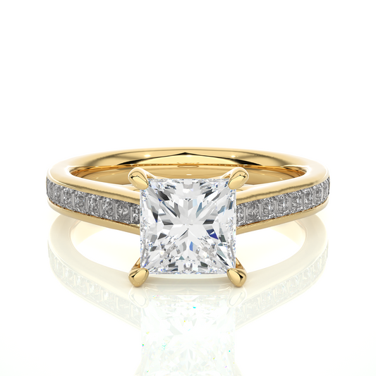 Princess Cut Lab / Moissanite Diamond Engagement Ring