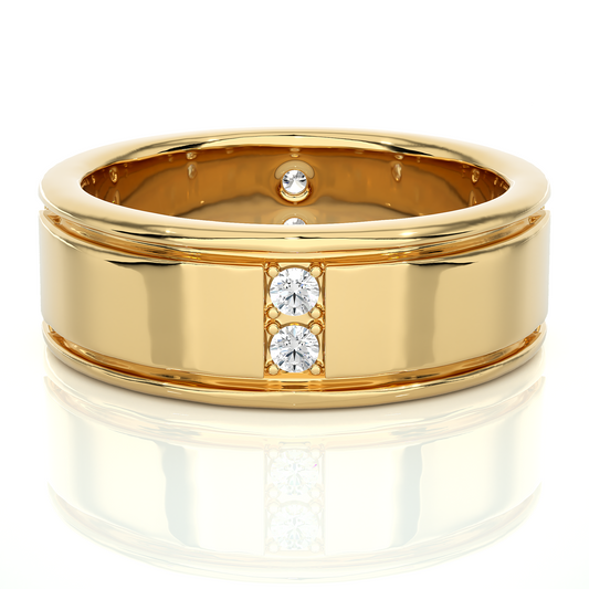 Men’s Gold Lab Diamond Classic Wedding Band