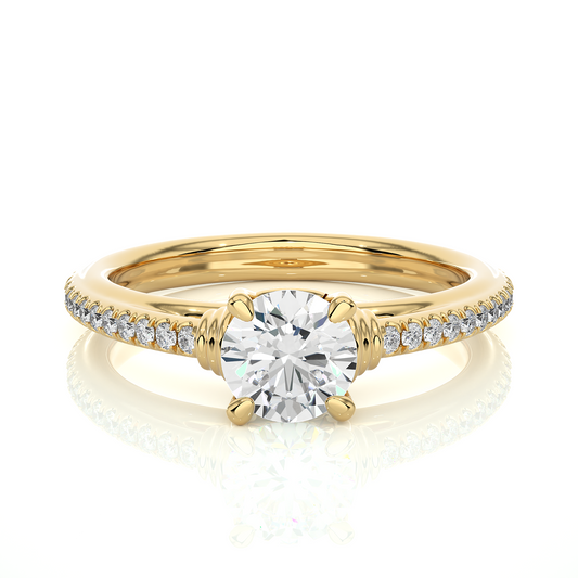 Classic Vermeil Moissanite Lab Diamond Engagement Ring