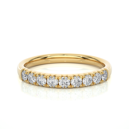 Elegant Half Eternity Moissanite Lab Diamond Vermeil Wedding Ring