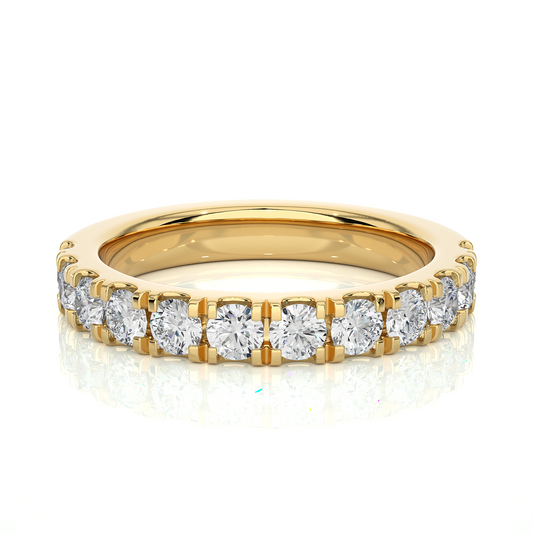 Round Prong Eternity Wedding Band Vermeil Ring