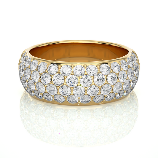 Luxury Pave Lab Moissanite Diamond Wedding Band Vermeil Ring