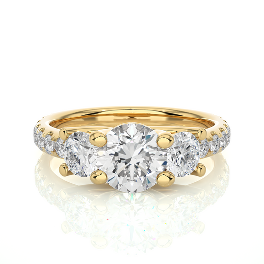Round Lab Moissanite Diamond Engagement Ring