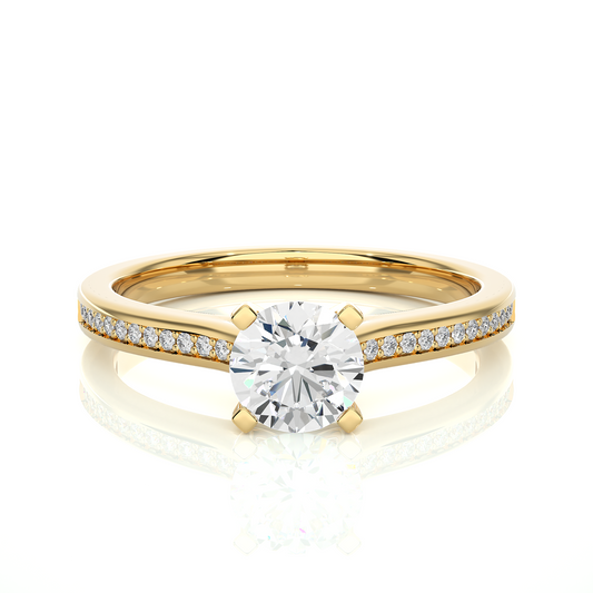 Round Lab Grown & Moissanite Diamond Engagement Ring