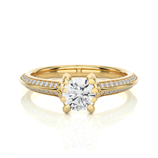 Elegant Radiance Round Cut Moissanite Vermeil Engagement Ring