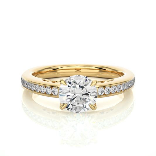 Round Cut Lab / Moissanite Diamond Engagement Ring