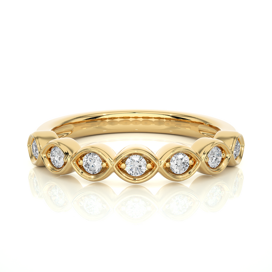 Vintage Marquise Style Moissanite Lab Diamond Vermeil Wedding Ring