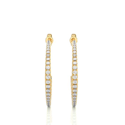 Round Lab Diamond Luxe Hoop Earrings