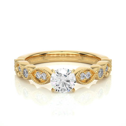 Royal Spark Halo Vermeil Engagement Statement Ring