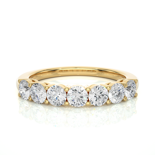 Lab Moissanite Seven Stone Wedding Band Ring