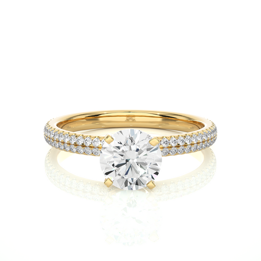 Pure Elegance Round Stone Moissanite Vermeil Engagement Ring