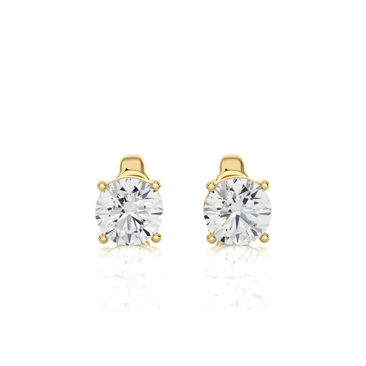 Vermeil Round Lab Moissanite Diamond Earrings