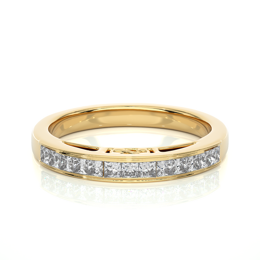 Princess Cut Diamond Vermeil Eternity Wedding Band