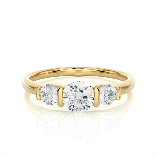 Lab Grown / Moissanite Diamond Three Stone Engagement Ring