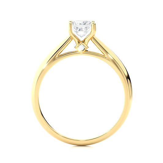Princess Cut Solitaire Moissanite Lab Diamond Vermeil Ring