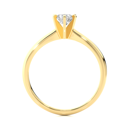 Delicate Round Vermeil Moissanite Lab Diamond Engagement Ring