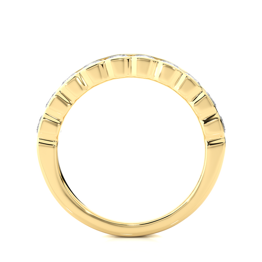 Scalloped Round Eternity Wedding Band Gold Vermeil Ring