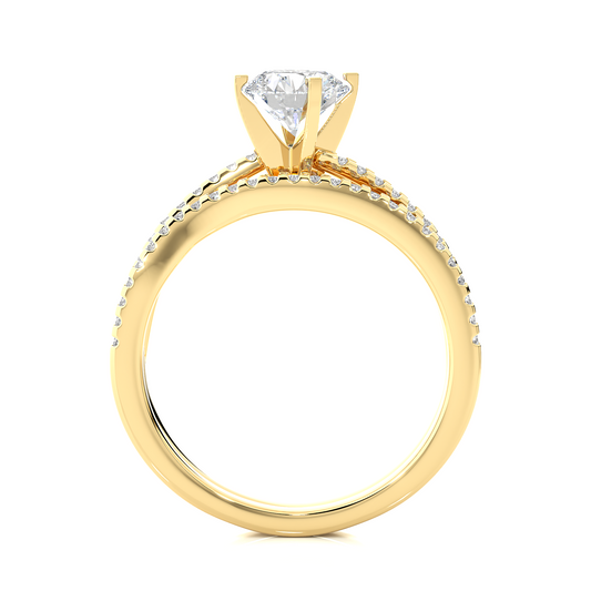 Elegant Twisted Band Vermeil Diamond Engagement Ring