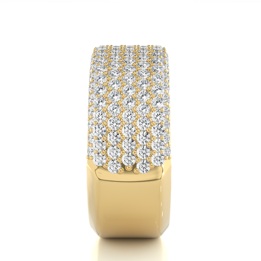 Bold Sparkle Diamond Moissanite Vermeil Wedding Band Ring