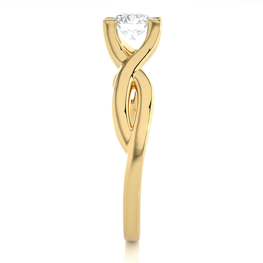 Infinity Twist Vermeil Moissanite Lab Diamond Engagement Ring