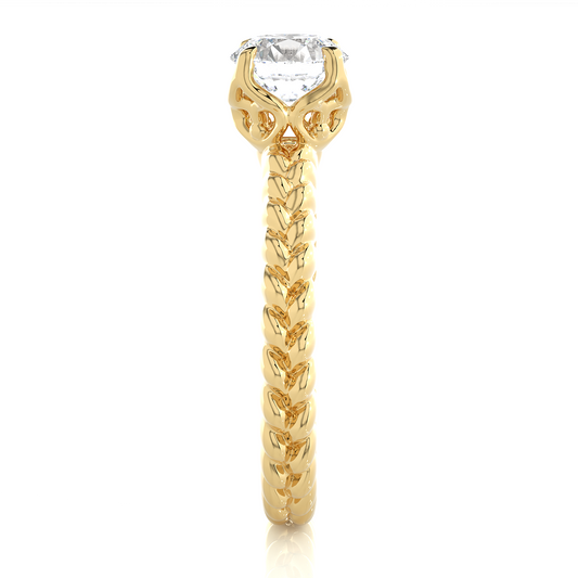 Vintage Heart Band Vermeil Moissanite Lab Diamond Ring
