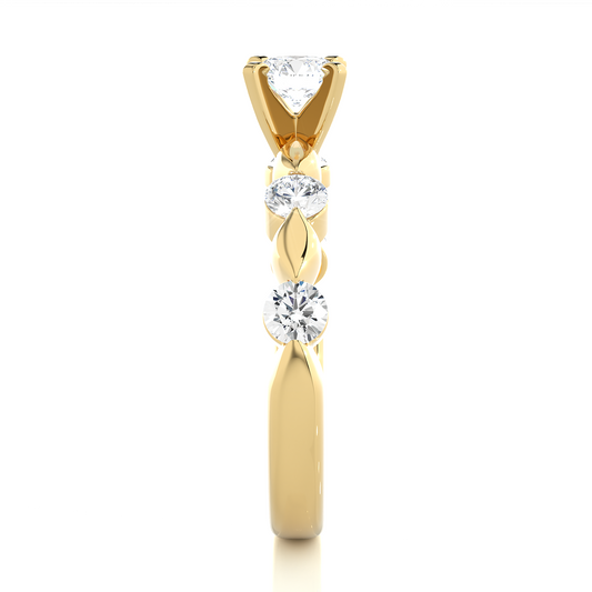 Vermeil Moissanite Lab Diamond Engagement Ring