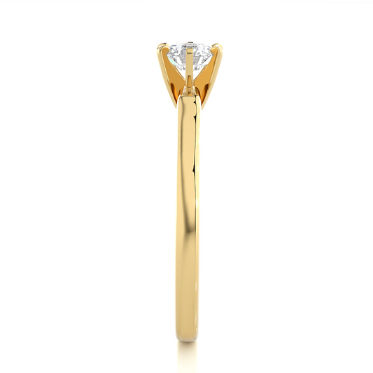 Minimalist Round Vermeil Moissanite Lab Diamond Engagement Ring