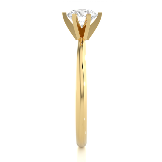 Round Solitaire Vermeil Moissanite Lab Diamond Engagement Ring
