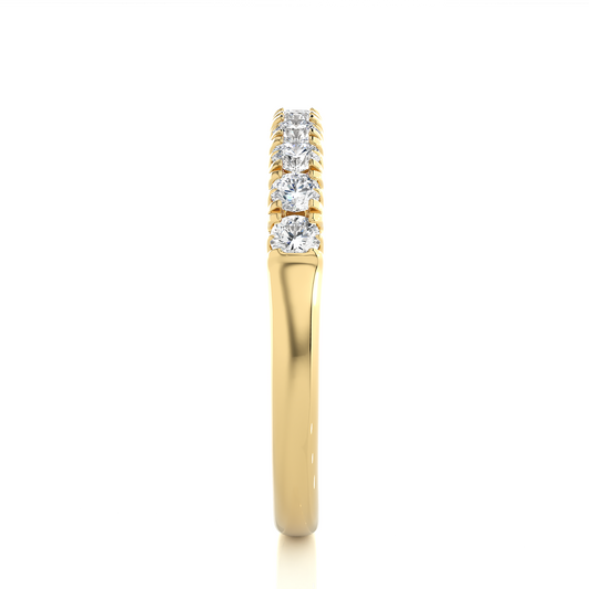 Elegant Half Eternity Moissanite Lab Diamond Vermeil Wedding Ring