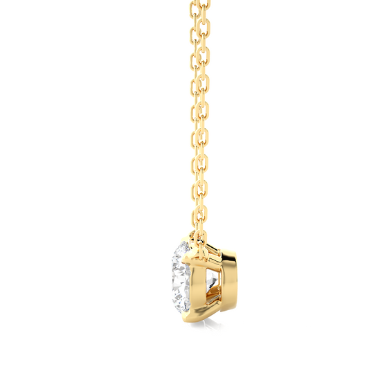 Vermeil Gold Round Moissanite Diamond Solitaire Pendant