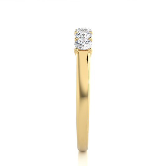 Five Stone Moissanite Lab Diamond Vermeil Ring