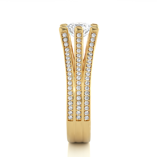 Bold Multi Row Moissanite Lab Diamond Vermeil Statement Ring