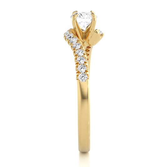 Twist Style Vermeil Moissanite Lab Diamond Engagement Ring