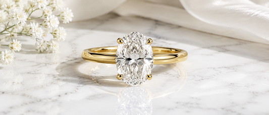 Oval Lab Grown Diamond Solitaire Ring in USA