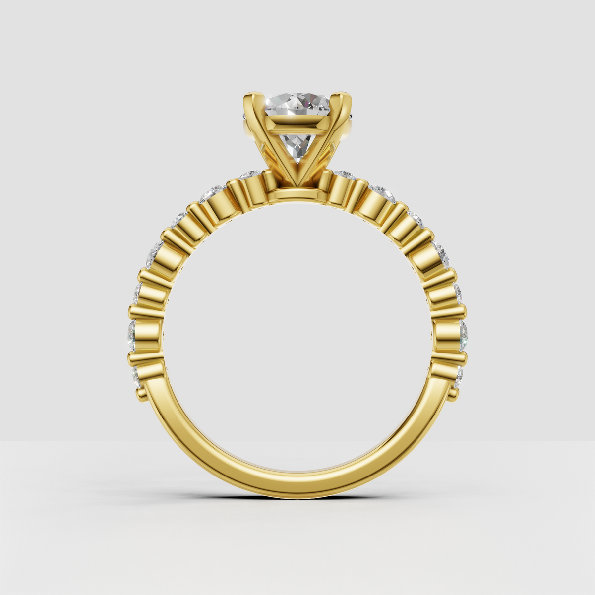 Elegant princess cut diamond engagement ring with polished rose gold setting