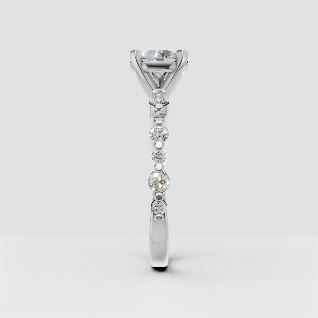 Square princess cut diamond ring with refined solitaire setting and polished band