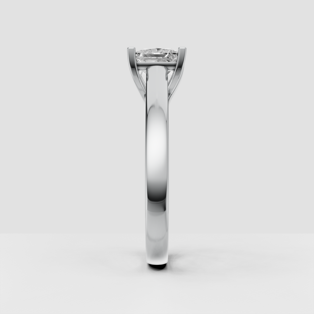 Princess cut diamond ring with elevated four-prong setting