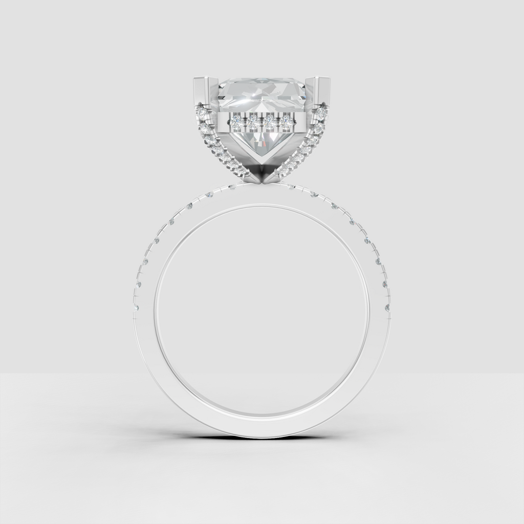 Luxury rose gold radiant diamond engagement ring
