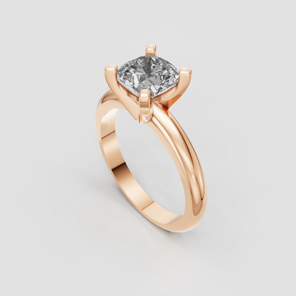 Cushion Cut Lab Grown & Moissanite Diamond Engagement Ring - Image 8