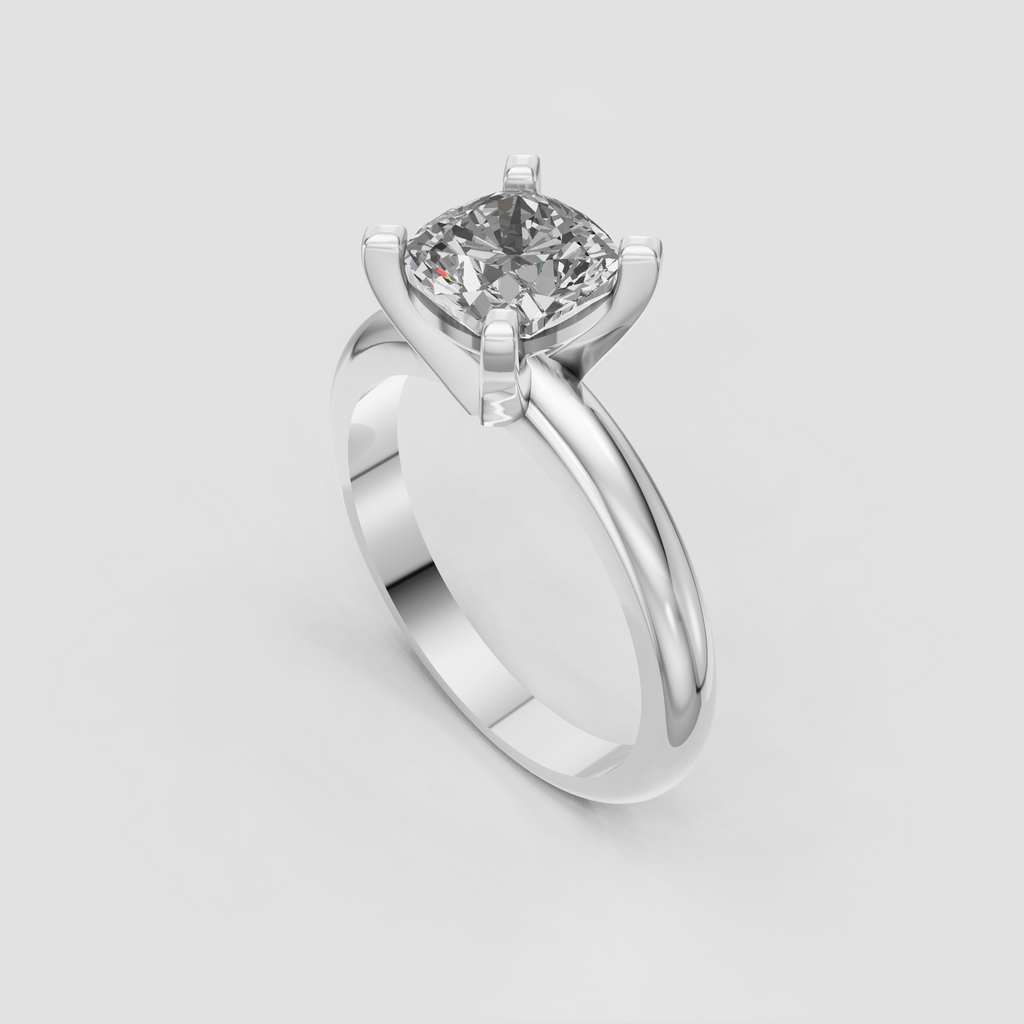 Cushion Cut Lab Grown & Moissanite Diamond Engagement Ring - Image 12