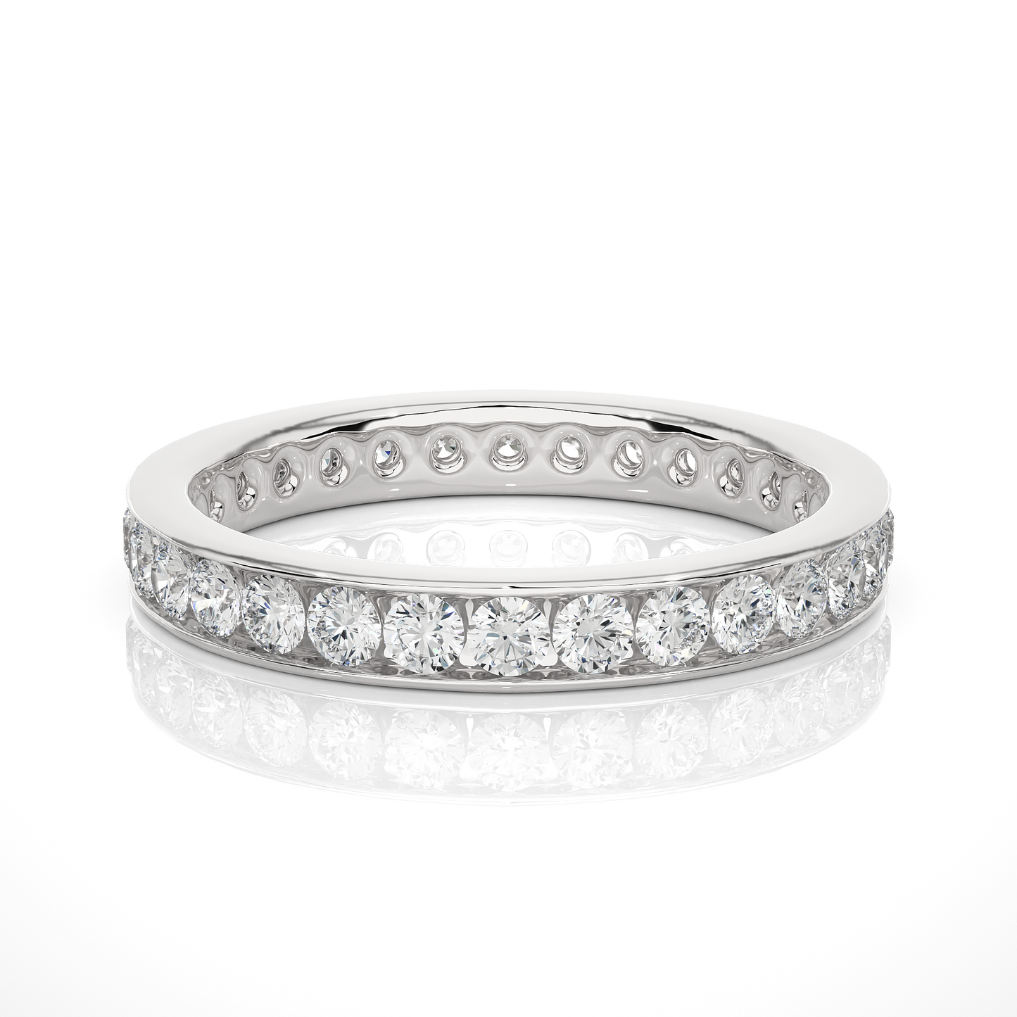 Channel Set Lab Grown Diamond Wedding Band