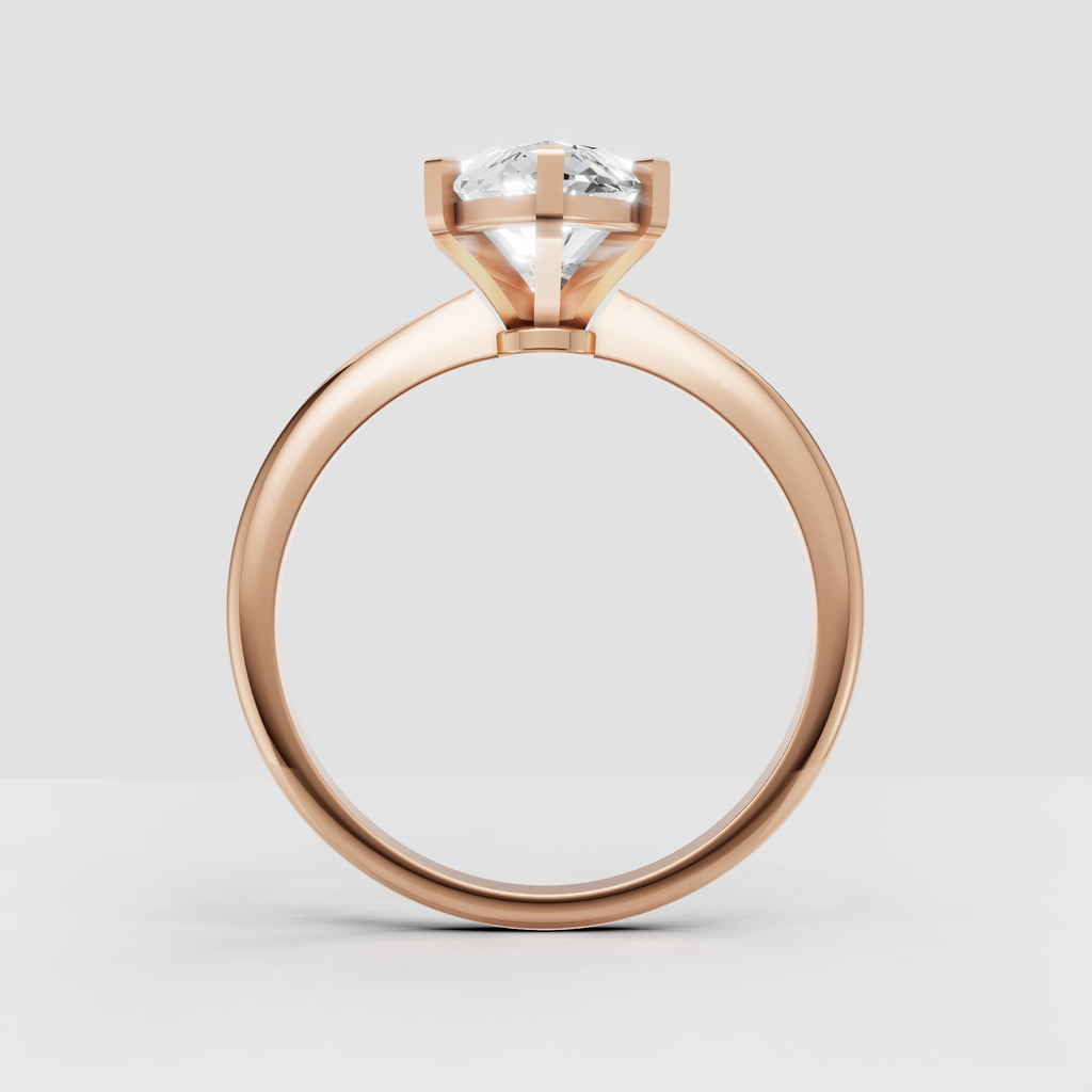Marquise Cut Lab Grown & Moissanite Diamond Halo Engagement Ring - Image 1