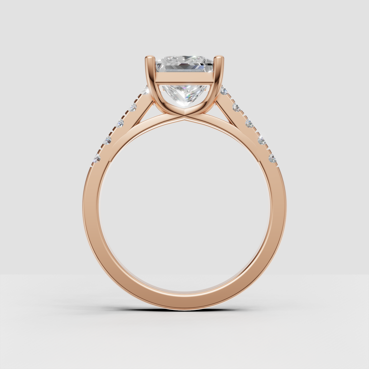 Elegant prong set princess cut wedding jewelry