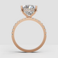 Pear Cut Lab Grown & Moissanite Diamond Halo Engagement Ring - Image 1