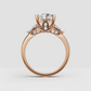 Luxury round diamond engagement ring with leaf prongs