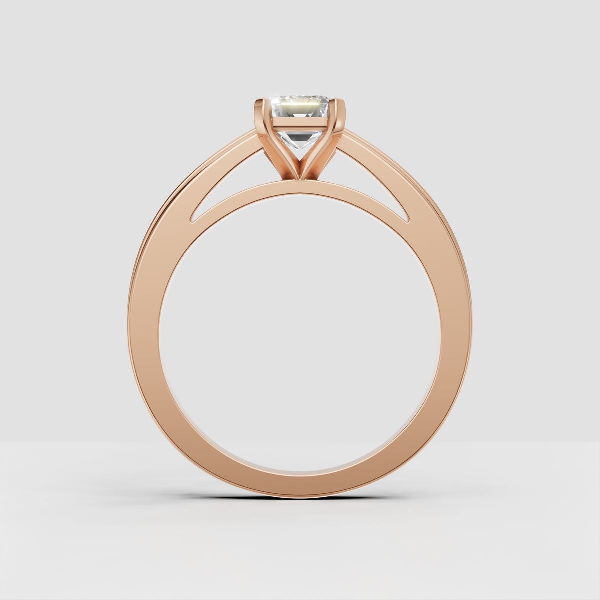 Asscher Cut Lab Grown & Moissanite Diamond Halo Engagement Ring - Image 1