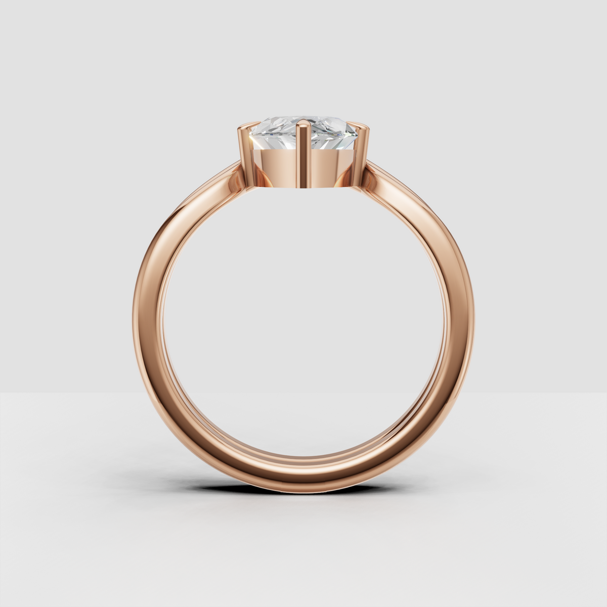 Luxury solitaire marquise ring with polished gold setting